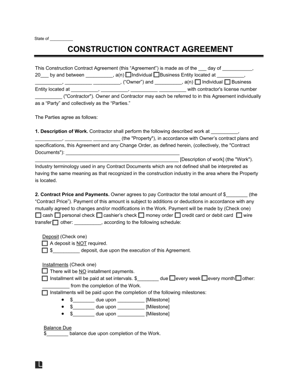 Contractor Agreement Template